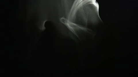 Smoke top to bottom. Cloud of cold fog on black background. Stock Footage 239229438