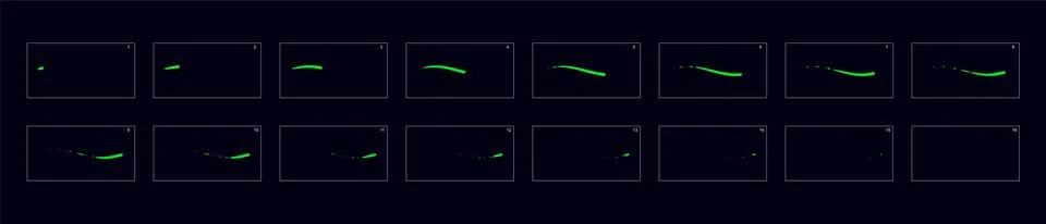 Smoke trail effect. smoke trail sprite sheet for game or cartoon or animation Stock Illustration