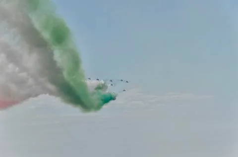 The smoke trails Foto stock