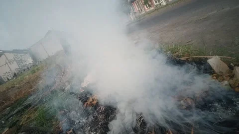 Smoke a trash Video stock 242715456