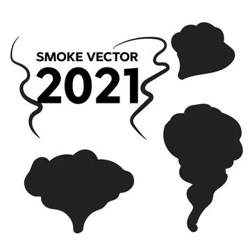 Smoke vector clouds. Fog and steam cartoon. Hand drawn doodle smoke, clouds a Stock Illustration