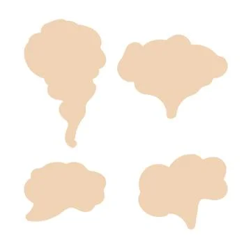Smoke vector collection. Set of realistic white smoke steam, waves from coffe Stock Illustration