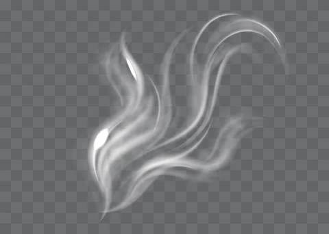 Smoke vector collection. White isolated cigarette smoke. Transparent specia.. Stock Illustration