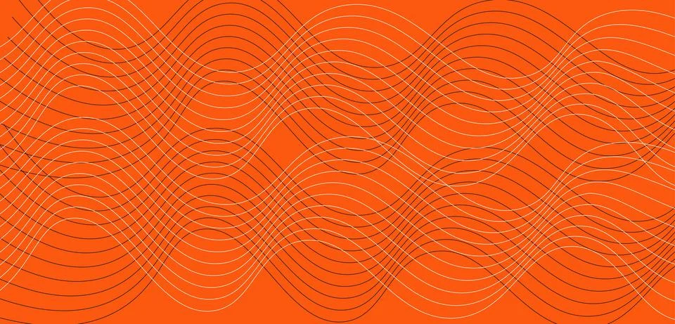 Smoke vector wave on orange background, Pattern abstarct vector background Illustrazione stock