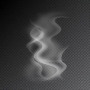 Smoke vectors on transparent background. Stock Illustration