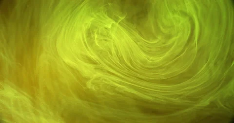 Smoke vortex ink cloud yellow haze cloud paint Stock Footage 278184873