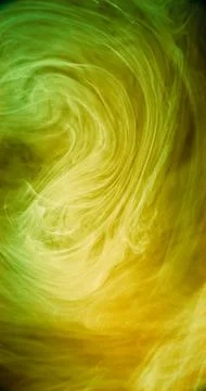 Smoke vortex ink cloud yellow haze cloud paint Foto stock