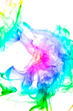 Smoke on white background Stockfoto's