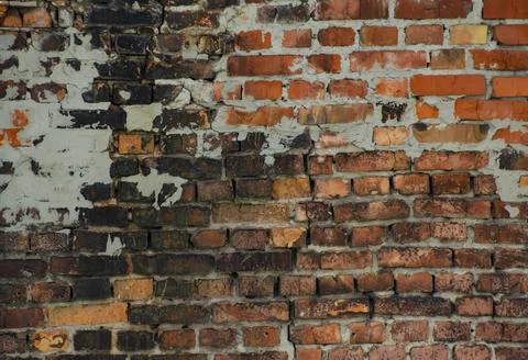 Smoked bricks after fire texture background. Civil war concept. Stock Photos