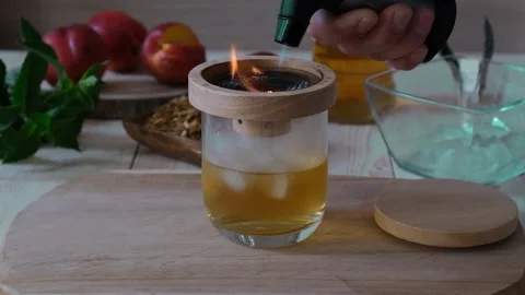 Smoked drink. Stock Footage 201211746