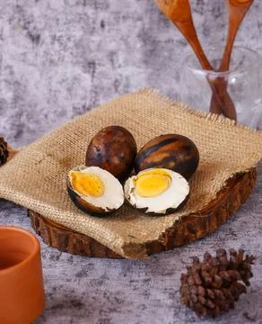Smoked duck egg Stock Photos
