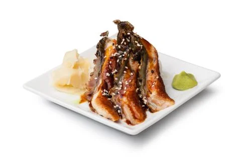 Smoked Eel sashimi Stock Photos