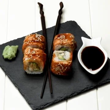 Smoked Eel Sushi Stock Photos
