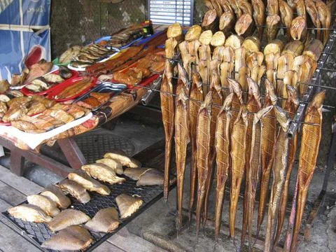 Smoked fish Stock Photos