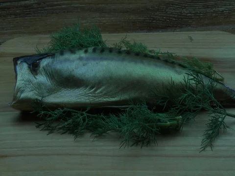 Smoked mackerel with dills 스톡 동영상 80278218