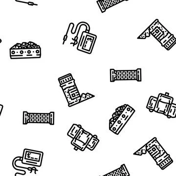Smoked meat bbq seamless pattern vector Stock Illustration