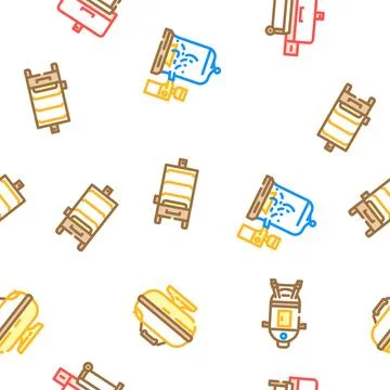 Smoked meat bbq seamless pattern vector Illustrazione stock