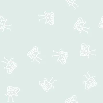 Smoked meat character line vector seamless pattern Stock Illustration