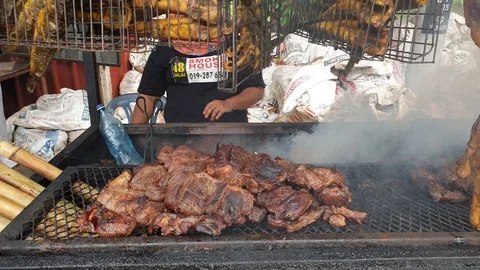 Smoked meats. Stock Footage 115519581