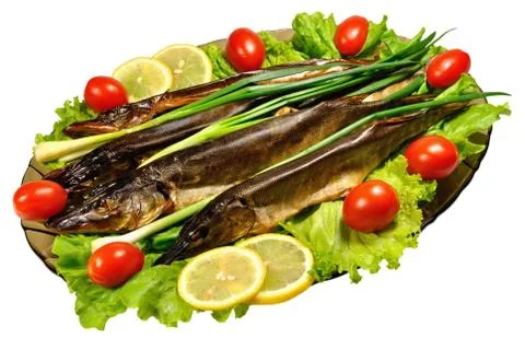 Smoked pike Stock Photos