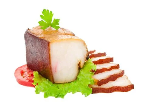 Smoked pork bacon Stock Photos