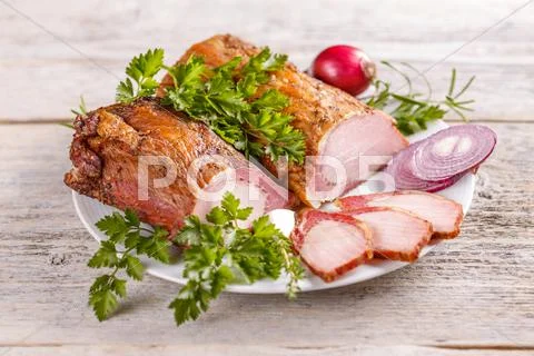 Smoked pork loin Stock Photos