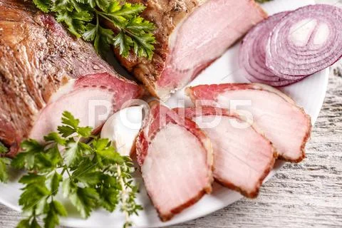 Smoked pork loin Stock Photos