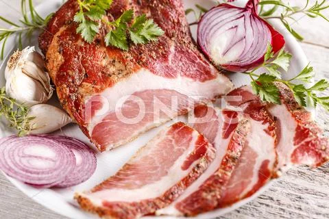 Smoked pork meat Stock Photos