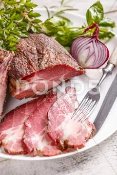 Smoked pork meat Stock Photos