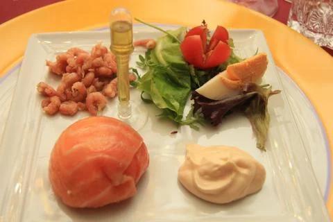 Smoked salmon appetizer Stock Photos