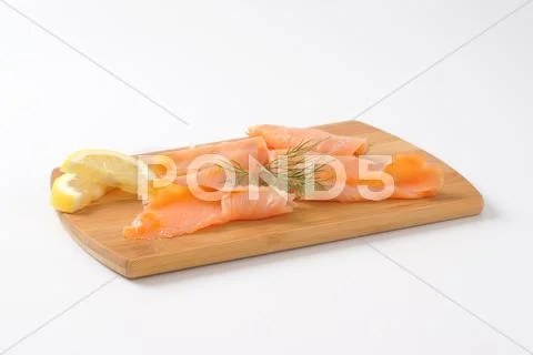 Smoked salmon slices Stock Photos
