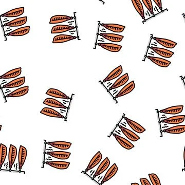 Smoked salmon vector seamless pattern Stock Illustration