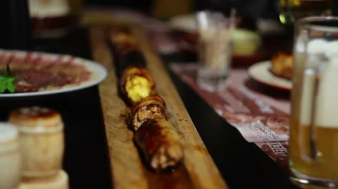 Smoked Sausage Stock Footage 38629645