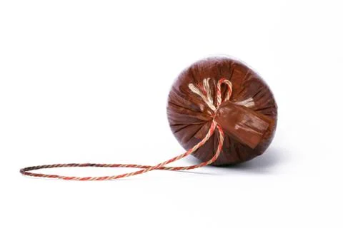 Smoked sausage seen from the back Stock Photos