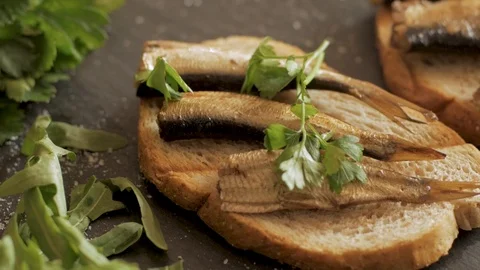 Smoked sprats Stock Footage 110922981