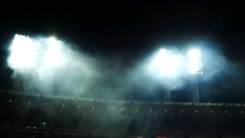 Smoke/Fog in front of stadium lights Stock Footage 92875409