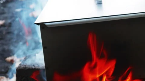 Smokehouse is on Fire Stock Footage 68091133