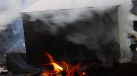 Smokehouse is on Fire Stock Footage 68091686