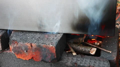 Smokehouse is on Fire Stock Footage 68094720