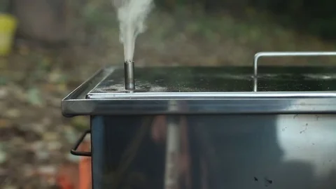 Smokehouse smokes Stock Footage 83316842