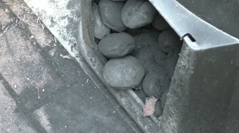 Smokeless Coal falling out from the coal bunker Stock Footage 46195135