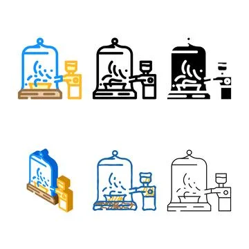 Smoker bacon color icon vector mix Stock Illustration