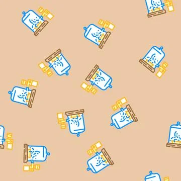 Smoker bacon vector seamless pattern Stock Illustration