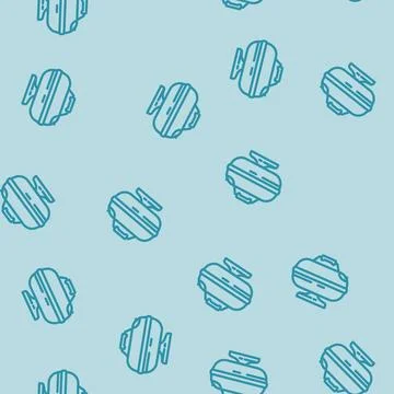 Smoker beef line vector seamless pattern Stock Illustration