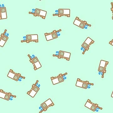 Smoker food vector seamless pattern Stock Illustration