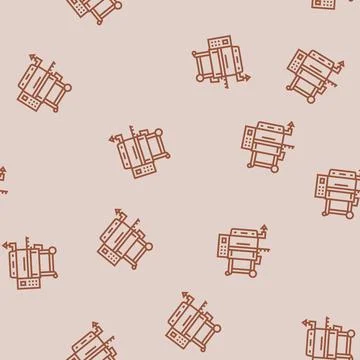 Smoker meat line seamless pattern Illustrazione stock