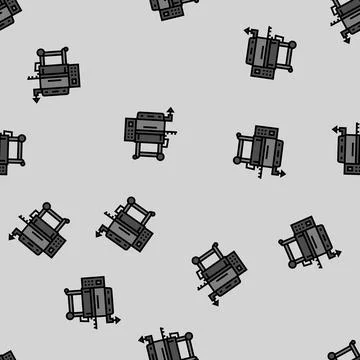 Smoker meat vector seamless pattern Stock Illustration