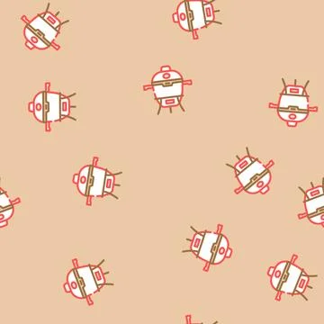 Smoker meat vector seamless pattern Stock Illustration