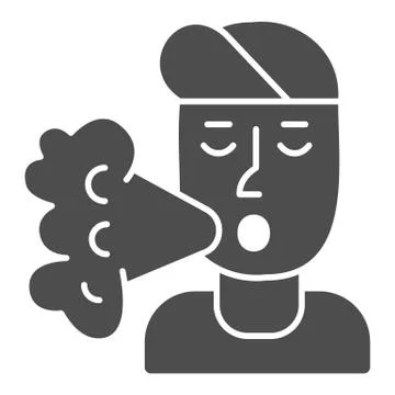 Smoker solid icon, Smoking concept, Smoker silhouette sign on white background Stockillustratie