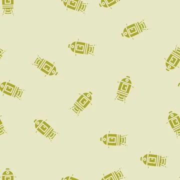 Smoker steak glyph vector seamless pattern Stock Illustration